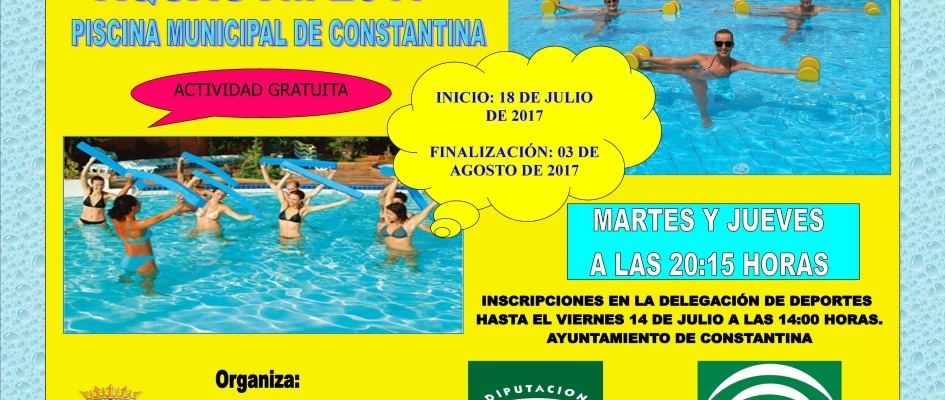 cartel aquagym deportes verano 2017